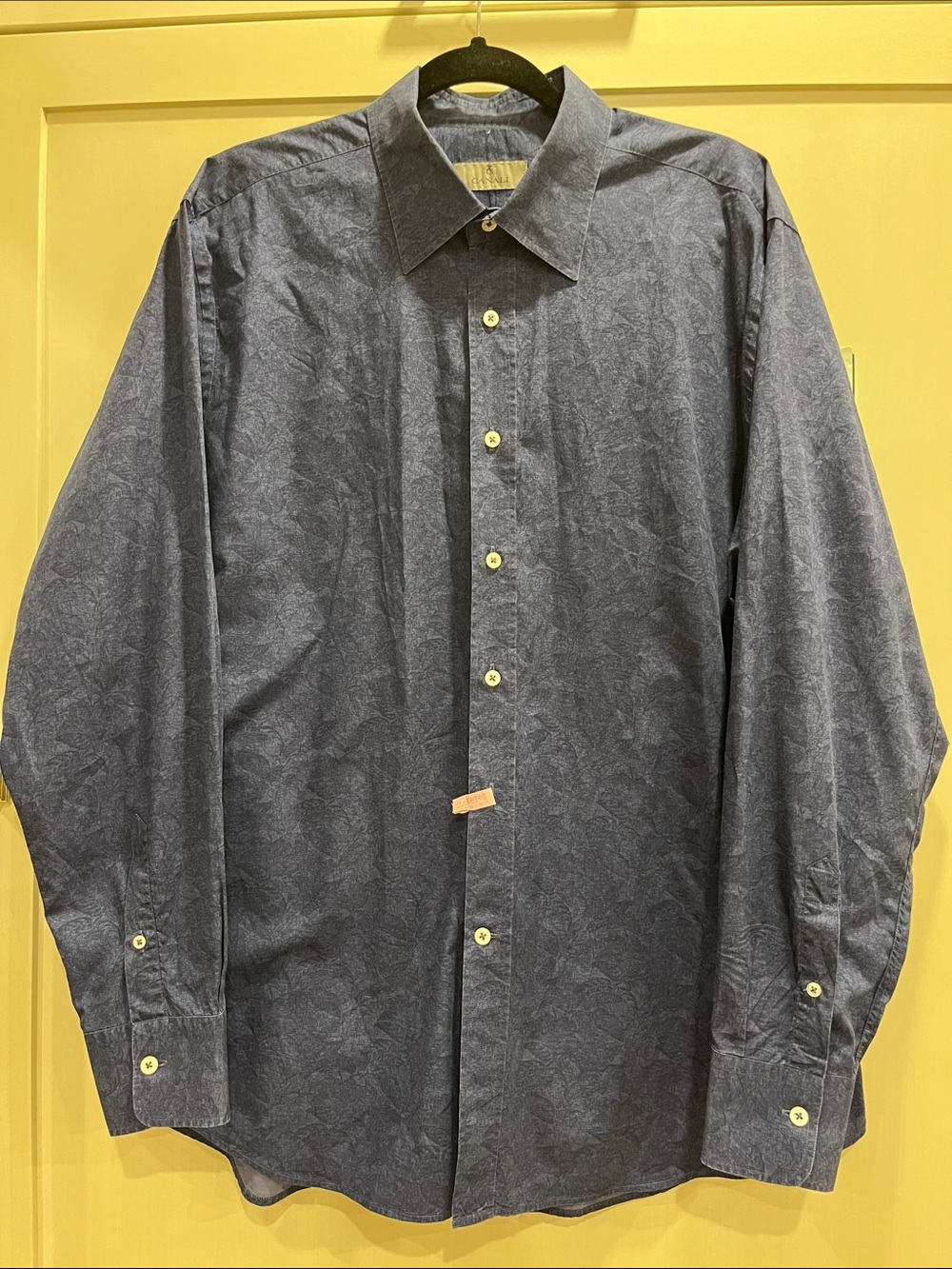 Canali Blue patterned Dress Shirt in 100% cotton Made in Italy 🇮🇹